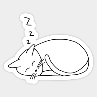 Cute Hand drawn sleeping kitty cat Sticker